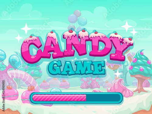 Candy game title loading screen.