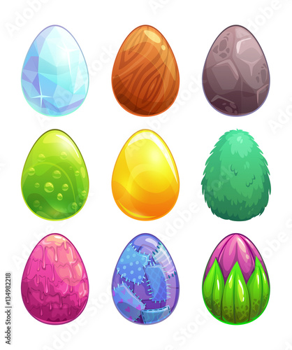 Cartoon eggs set