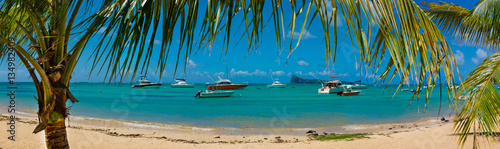 amazing panorama beaches of Mauritius island. Tropical vacation