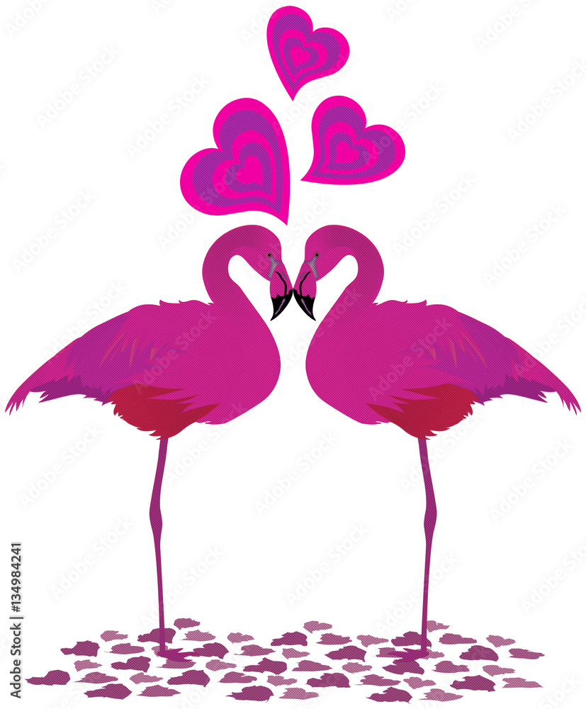 Fototapeta premium Flamingo_Hearts