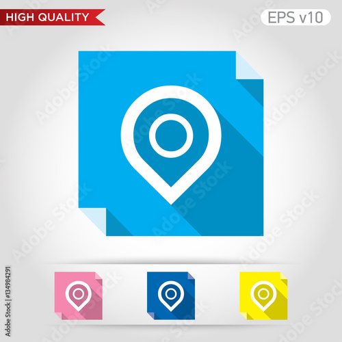 Free Download Colored icon or button of geo tag symbol with background - GFXLoad