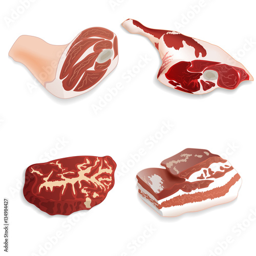 Uncooked organic  beef, pork, lamb meat