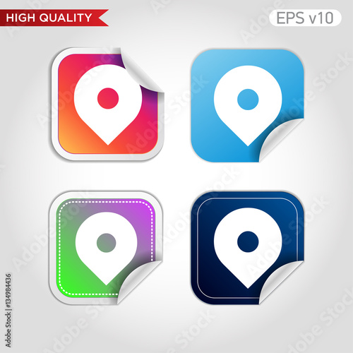 Free Download Colored icon or button of geo tag symbol with background - GFXLoad