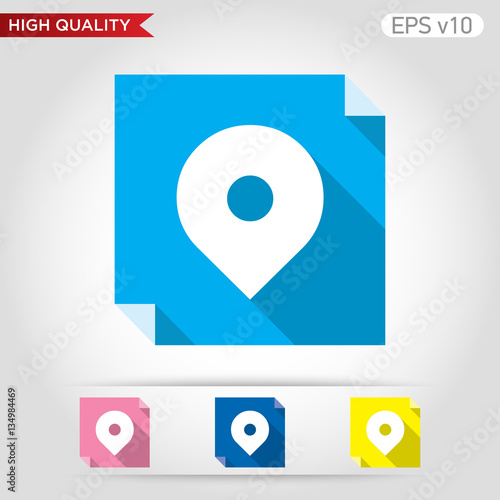 Free Download Colored icon or button of geo tag symbol with background - GFXLoad