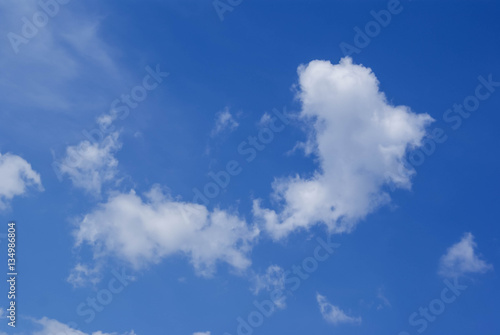 summer landscape  blue sky  cumulus clouds  nature  weather phenomena
