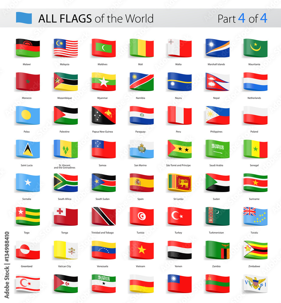 Obraz premium All World Tag Vector Flags - Collection