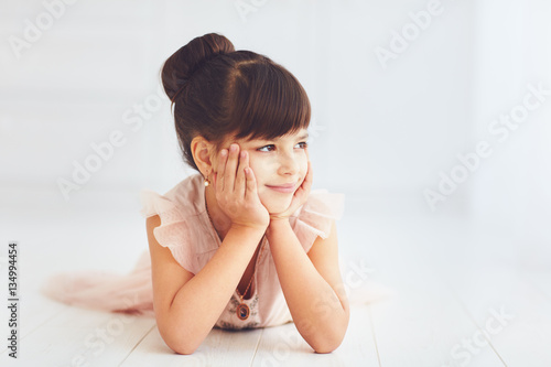 portrait of beautiful young girl in princess dress