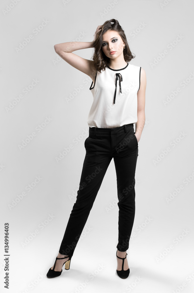 Young model with make up, smoky eyes, brunette, Fashion look. Young model with make up, smoky eyes, brunette, Fashion look.