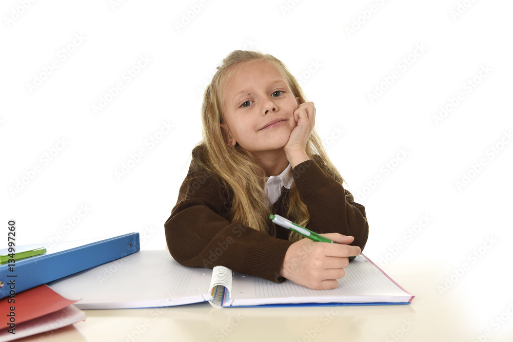 beautiful schoolgirl in school uniform with blond hair smiling h beautiful schoolgirl in school uniform with blond hair smiling h