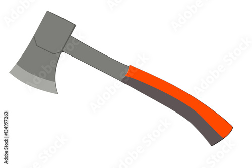 flat gray icon with an ax without a background. workhouse equipment