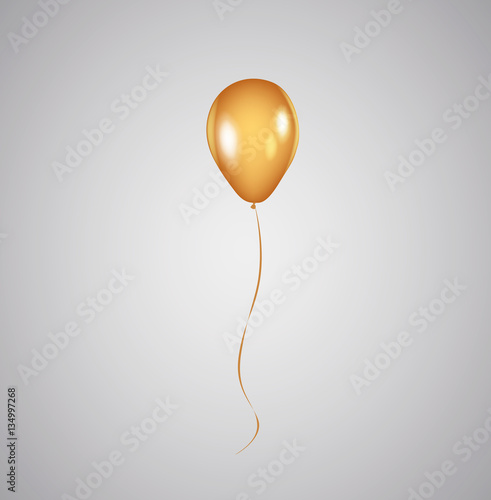 Orange balloon mock up isolated. Golden Balloon template design.