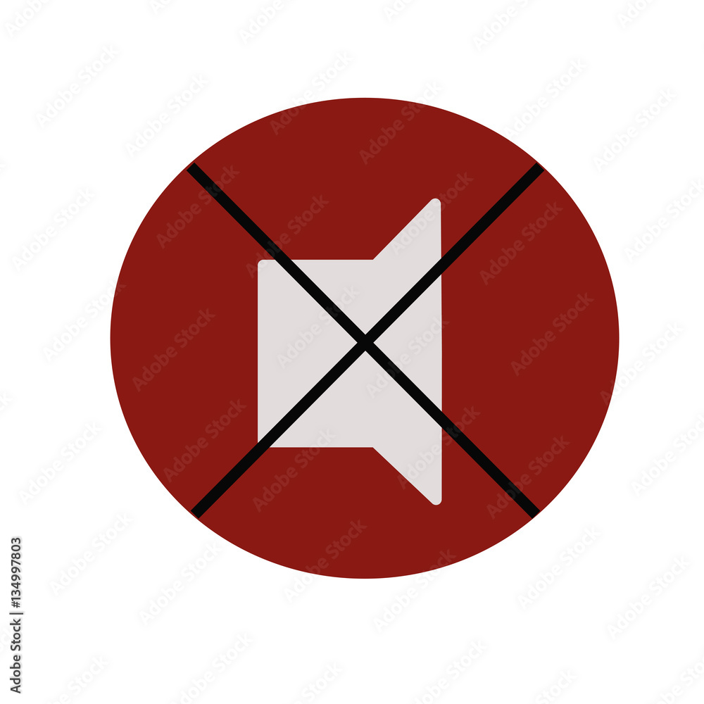 No sound icon. Isolated vector on white background. No sound icon. Isolated vector on white background.