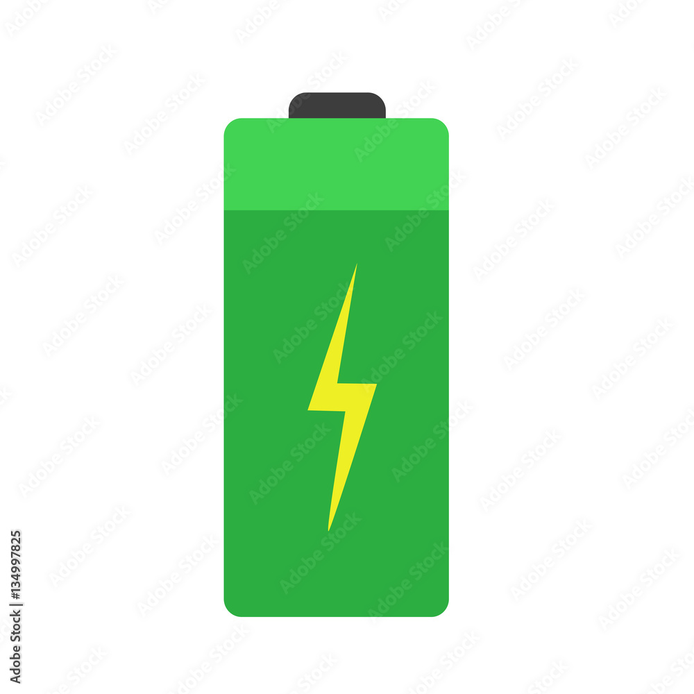 Full battery icon. Isolated vector on white background. Full battery icon. Isolated vector on white background.