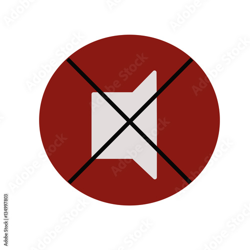 No sound icon. Isolated vector on white background.