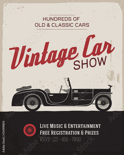Vintage car show poster template