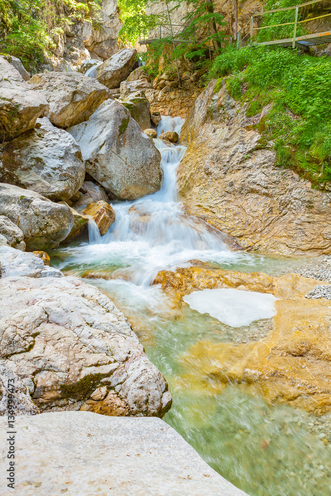 view of waterfall in poellatcanyon (bavaria - germany) view of waterfall in poellatcanyon (bavaria - germany)