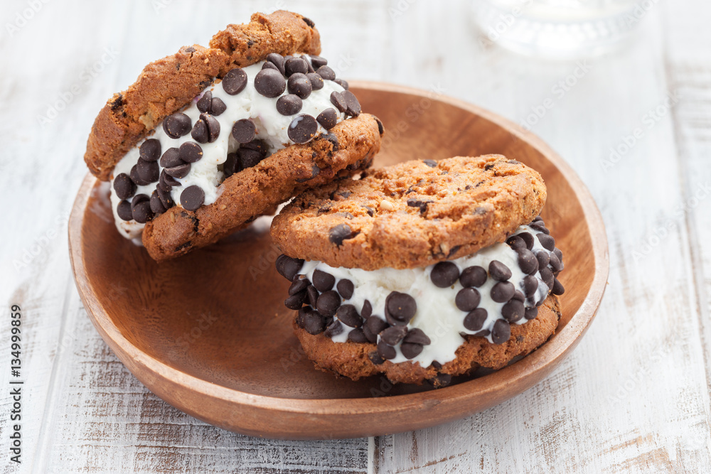 Chocolate Chip Cookie Ice Cream Sandiwch Chocolate Chip Cookie Ice Cream Sandiwch