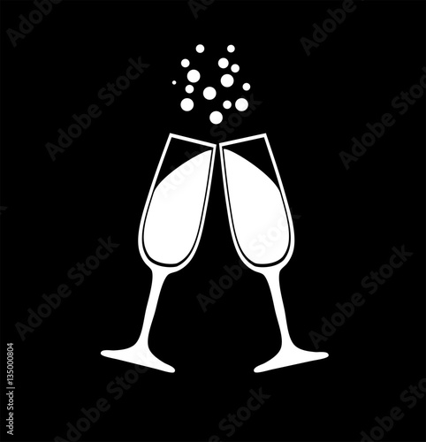 vector champagne glasses silhouettes