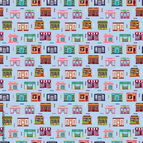 Shop facade vector pattern