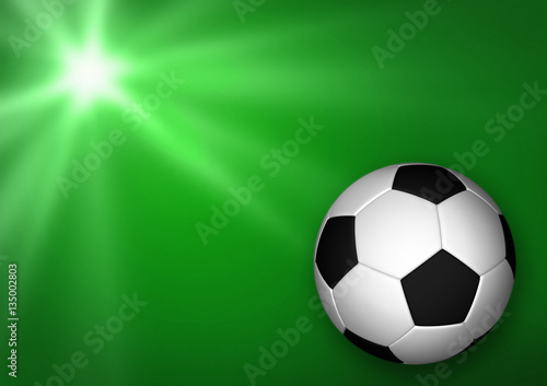 Soccer  football  ball on green background