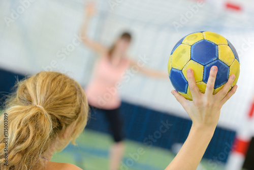 women playing volleyball