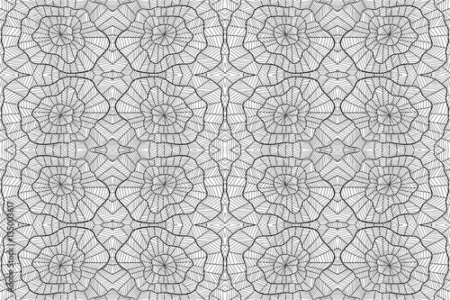 Background zentangle abstract black and white 2