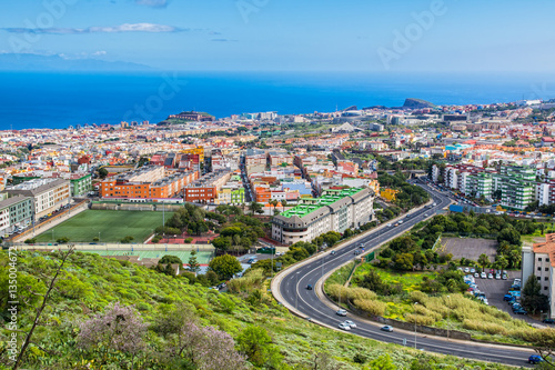 Aerial view of the residential area of the town, Tenerife, Canary Islands. © olenatur
