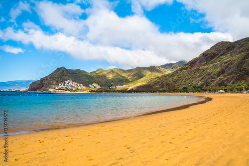 Amazing view of beach las Teresitas. Tenerife  Canary Islands.