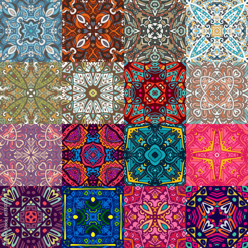 set of seamless pattern decorative tiles design