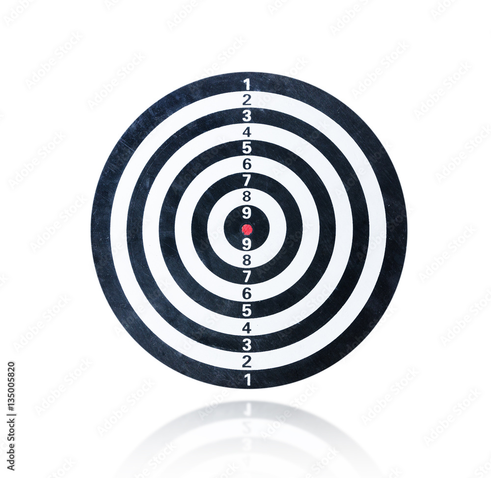 Blank dart board isolated on the white background with clipping Stock