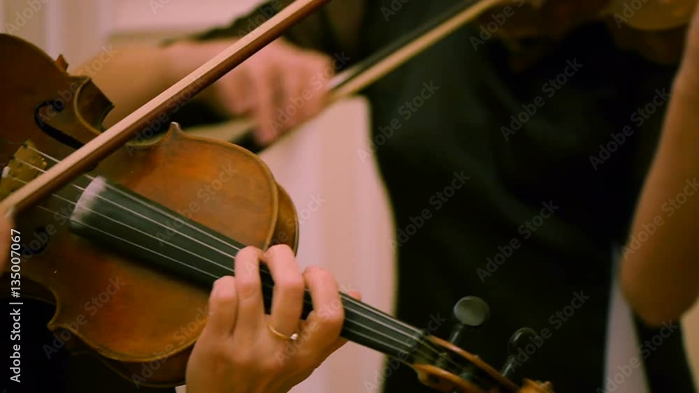 Close-up of musician playing violin Close-up of musician playing violin