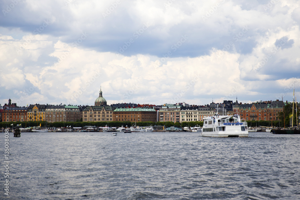 Fototapeta premium Colorful buildings in Stockholm, Sweden 