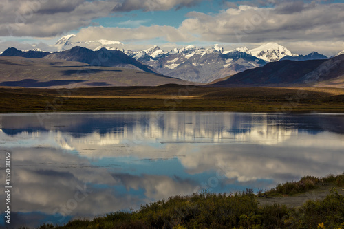 AUGUST 26, 2016 - Lakes of Central Alaskan Range - Route 8, Denali Highway, Alaska,a dirt road offers stunning views of Mnt. Hess Mountain, & Mt. Hayes and Mnt. Debora, Alaska