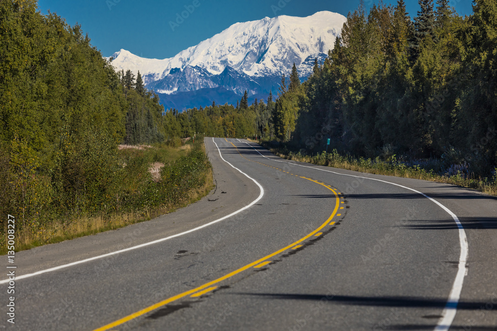 AUGUST 31, 2016 - Mount Denali from George Parks Highway, Route 3, Alaska - North of Anchorage
