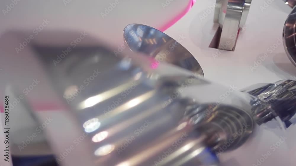 Metal milled parts is manufactured on the machine with great precision. Shot in motion Metal milled parts is manufactured on the machine with great precision. Shot in motion