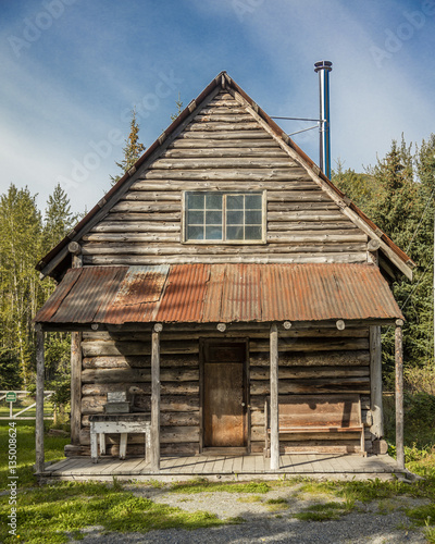 September 3, 2016 - Alaskan historic log cabin Hope, Alaska
