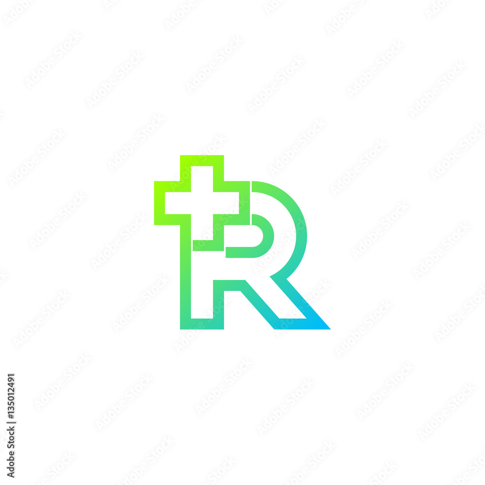 Letter R cross plus logo,Medical healthcare hospital Logotype Letter R cross plus logo,Medical healthcare hospital Logotype