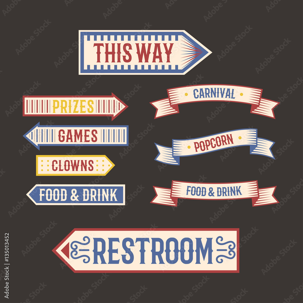 Fotografie Circus vintage label banner vector illustration.