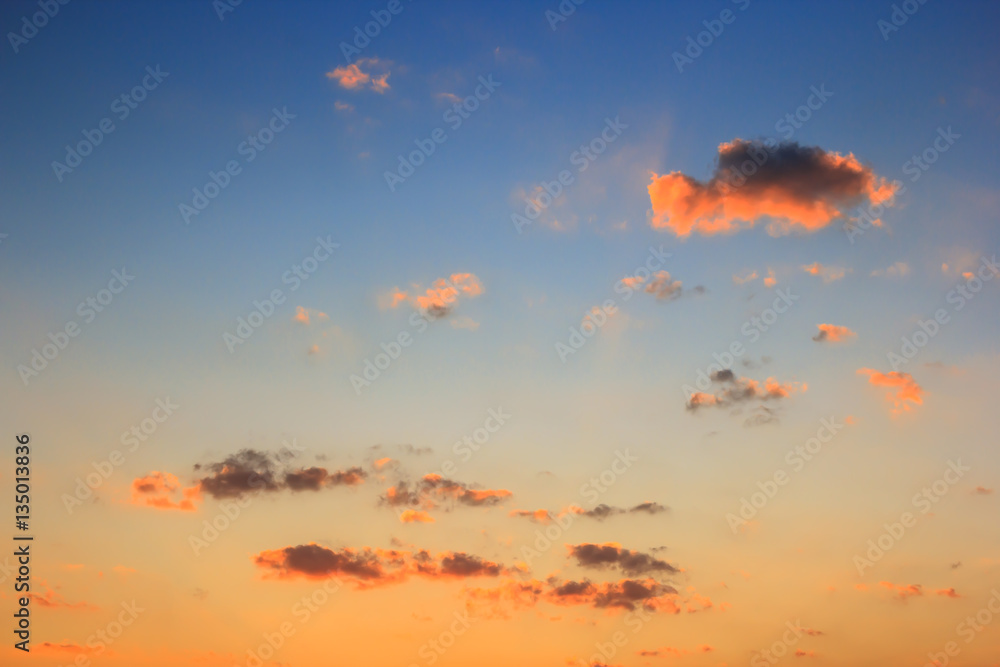 sunset sky and clouds.