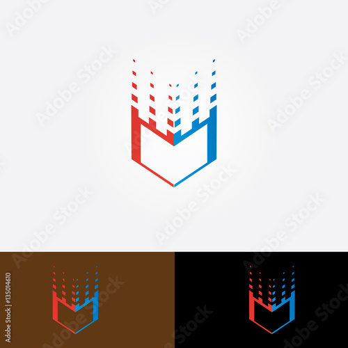 Protect system real estate vector logo. Castle tower with window and shield simple icon