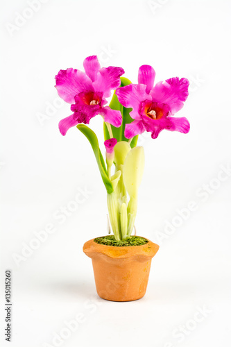 ORCHID Flower Plant in Pot Dollhouse Miniatures Garden