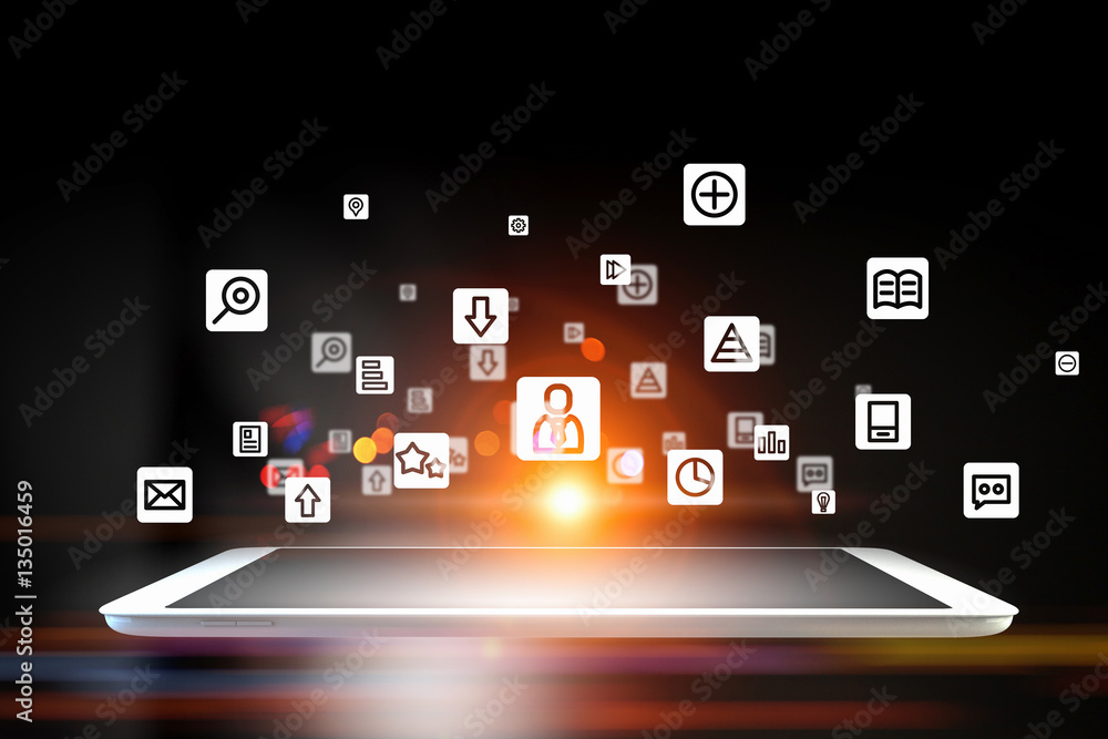 Fototapeta premium New media technologies for business . Mixed media