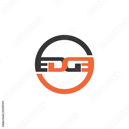 EDGE Letter Icon Initial on Circle Logo Vector