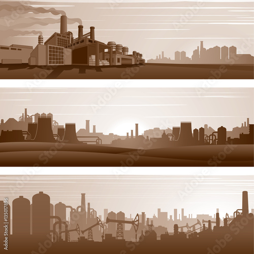 Vector Industrial Backgrounds, Urban Landscapes