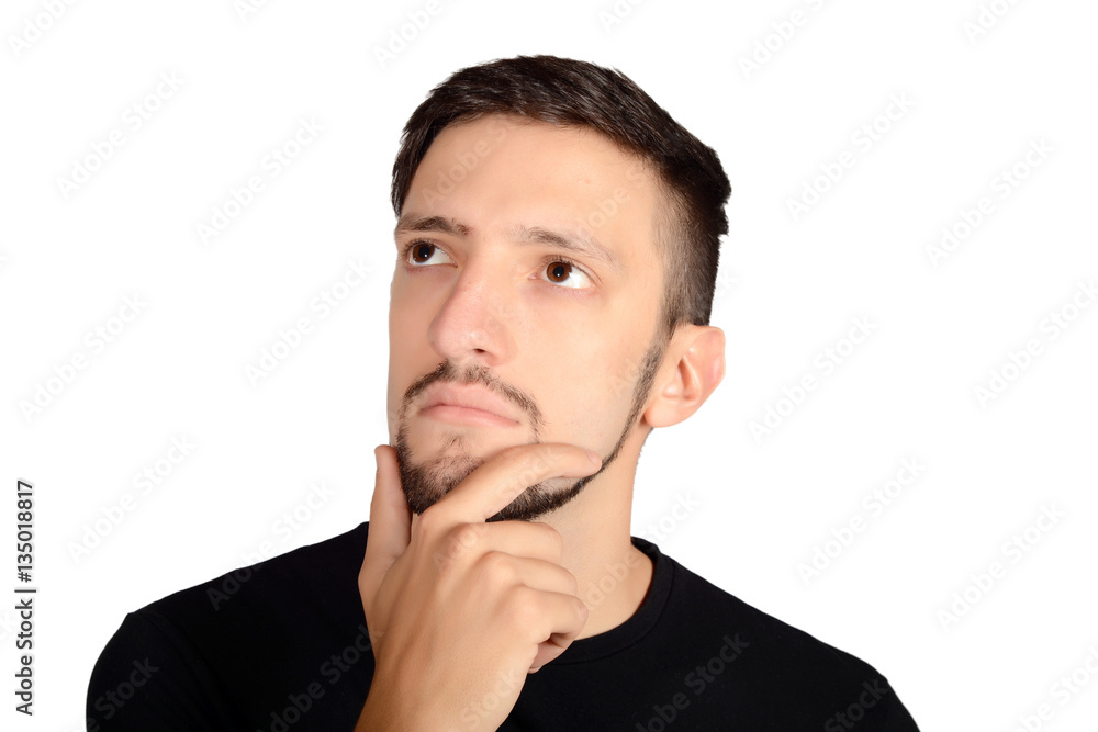 Portrait of young latin thoughtful man. Portrait of young latin thoughtful man.