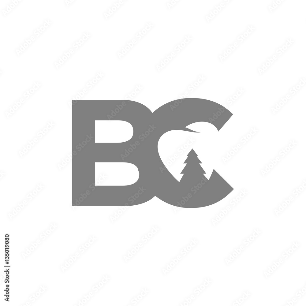 Nature BC Letter Dental Icon Logo Vector