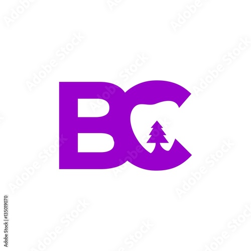 Nature BC Letter Dental Icon Logo Vector