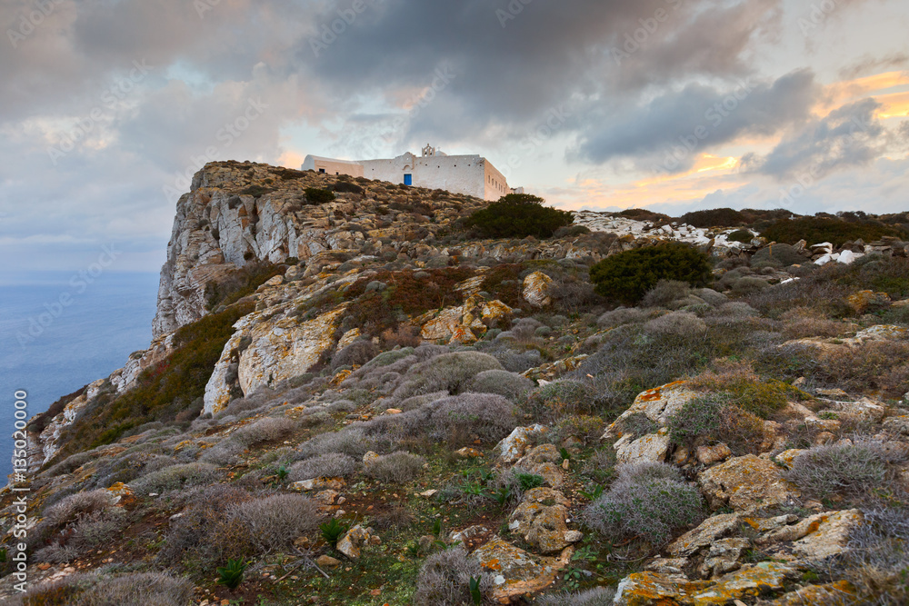 Monastery on Sikinos island early in the morning.