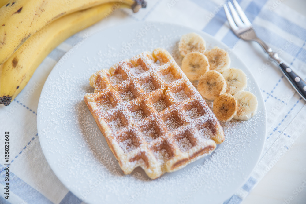 Waffeln mit Banane Waffeln mit Banane