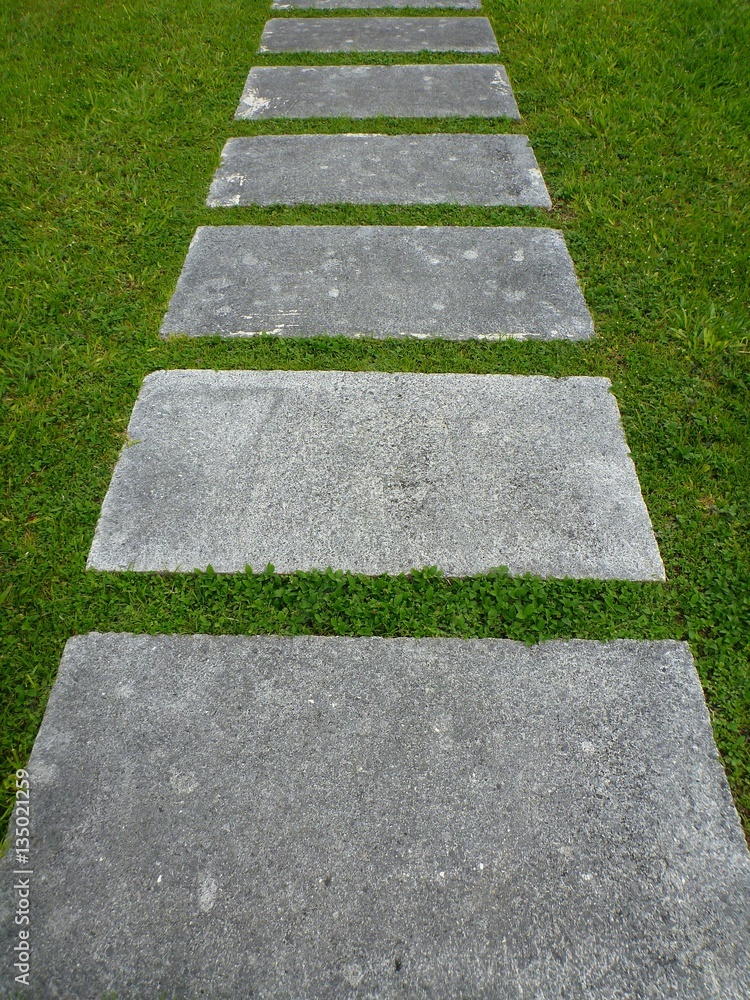 Obraz premium gardens, path stone slabs